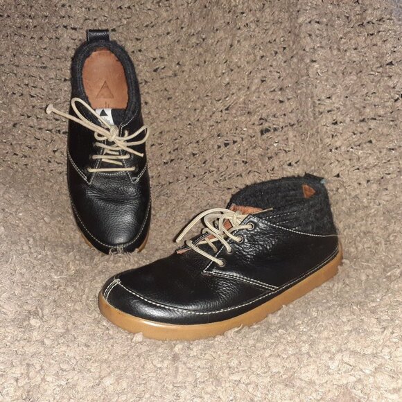 Volta Shoes - VOLTA INSTANT CLASSIC-Black Leather & Wool-Mid-Top Shoes